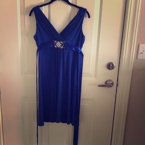 Royal blue, halter dress with belt
